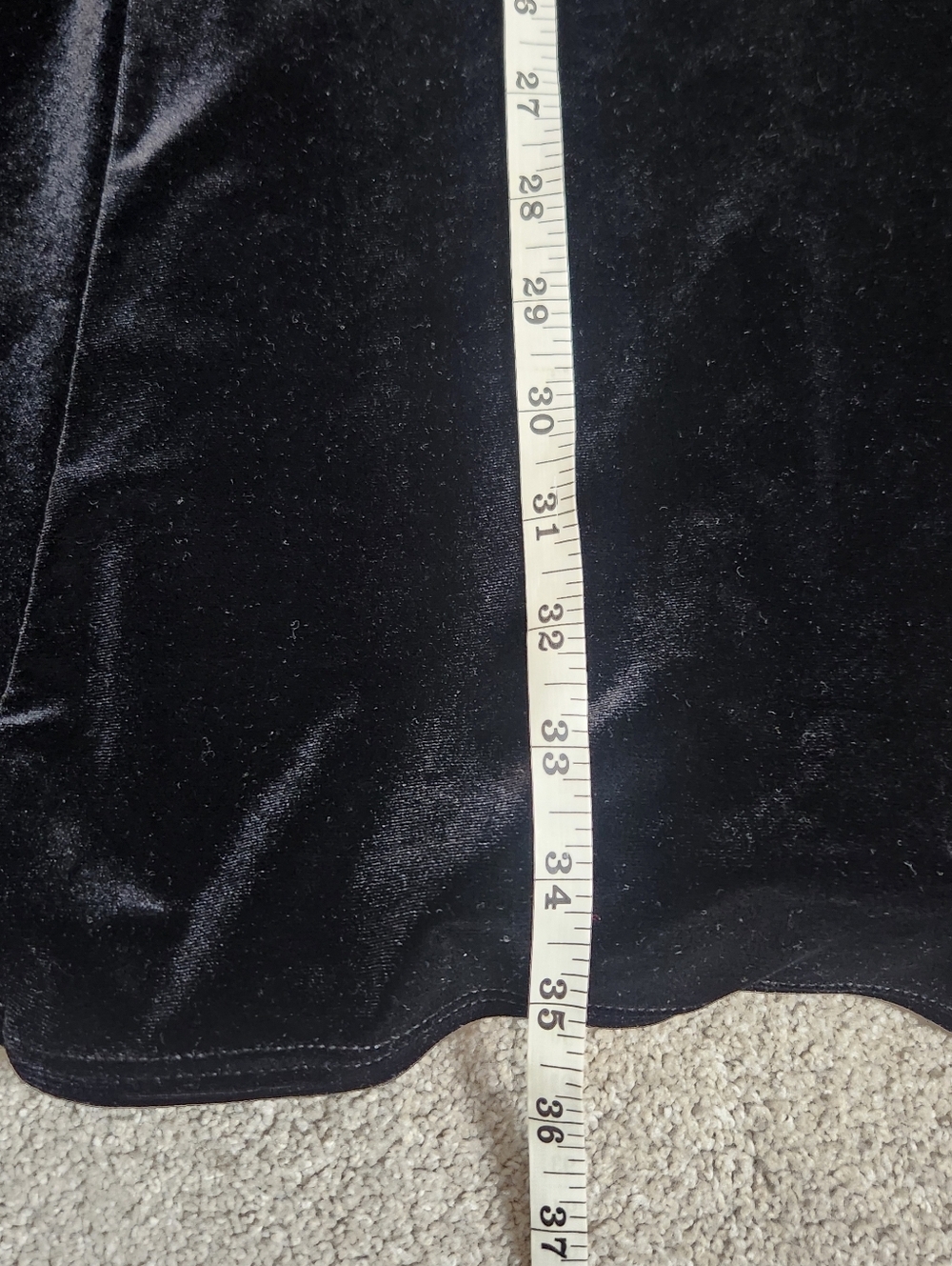 Black Velvet Maxi Skirt Mermaid Cut Fits Large Soft Stretchy - Picture 12 of 13